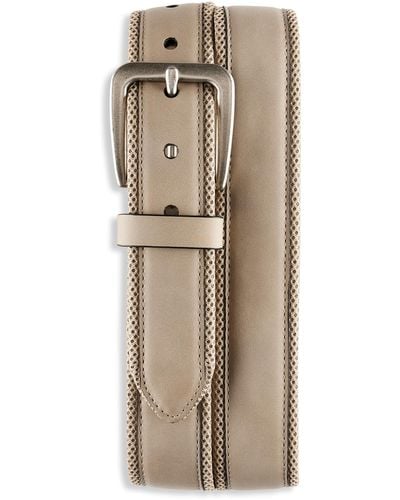 Columbia Big & Tall Leather Mesh-lined Belt - Natural