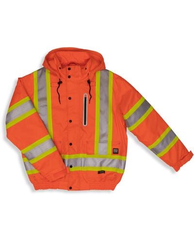 Tough Duck Big & Tall Hi-visibility Safety Bomber Jacket - Red