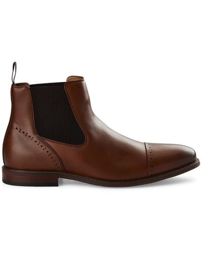 Stacy Adams Big & Tall Maury Cap Toe Chelsea Boots - Brown