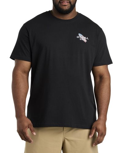 O'neill Sportswear Big & Tall Independence Day Graphic Tee - Black