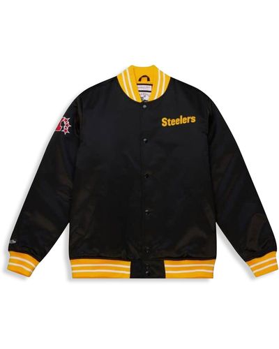 Mitchell & Ness Mens Multicolor Pittsburgh Steelers NFL Bomber Jacket Size  XL