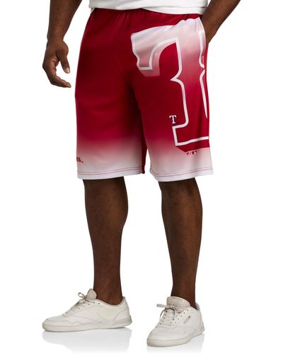 MLB Big & Tall Team Logo Ombr Performance Shorts - Red