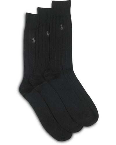 Polo Ralph Lauren Big & Tall 3-pk Dress Socks - Black