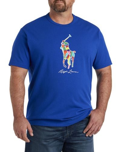 Polo Ralph Lauren Big & Tall Mosaic Big Pony T-shirt - Blue