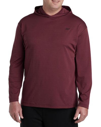 Reebok Big & Tall Long-sleeve Hooded Tech Pullover - Red