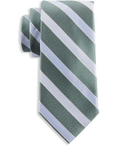 Michael Kors Big & Tall Cedar Striped Tie - Blue
