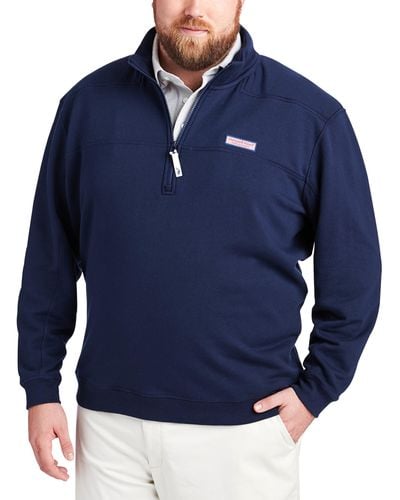 Vineyard Vines Big & Tall 1 4-zip Collegiate Shep Shirt - Blue