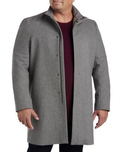 Calvin Klein Big & Tall Mayden Overcoat - Gray