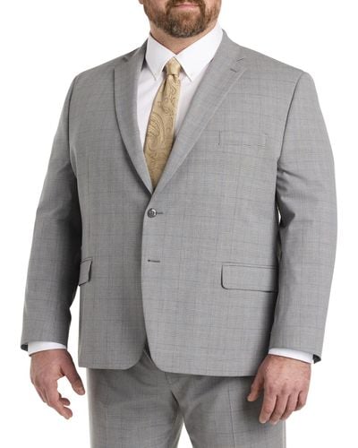 Michael Kors Big & Tall Plaid Suit Jacket - Gray