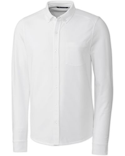 Cutter & Buck Big & Tall Cutter & Buck Reach Oxford Sport Shirt - White