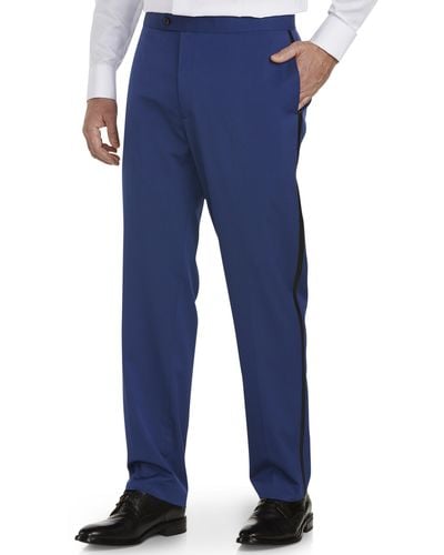 Michael Kors Big & Tall Tuxedo Pants - Blue