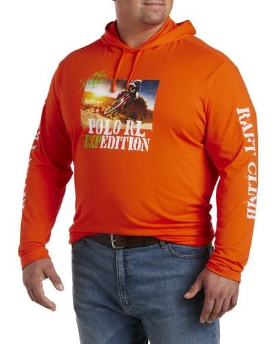Polo Ralph Lauren Big & Tall Voyager Long-sleeve Hooded T-shirt - Orange