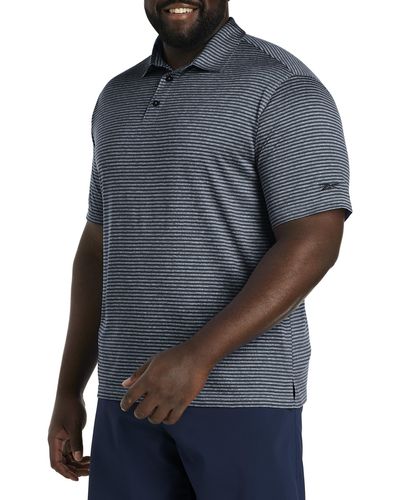 Reebok Big & Tall Performance Striped Polo Shirt - Gray
