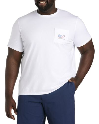 Vineyard Vines Big & Tall Americana Whale Pocket T-shirt - White