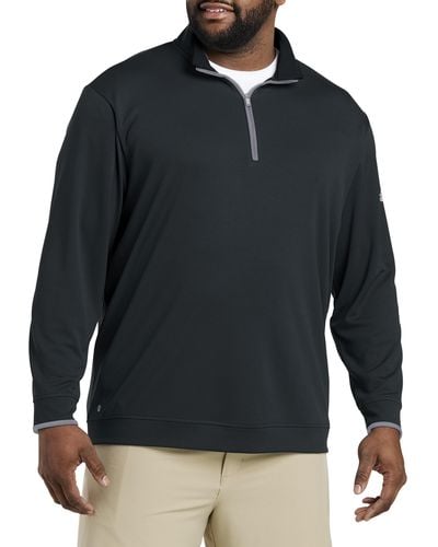 adidas Big & Tall Golf Solid 1 4-zip Pullover - Black
