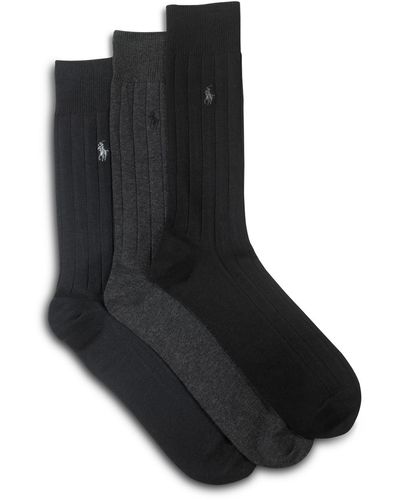 Polo Ralph Lauren Big & Tall 3-pk Dress Socks - Black