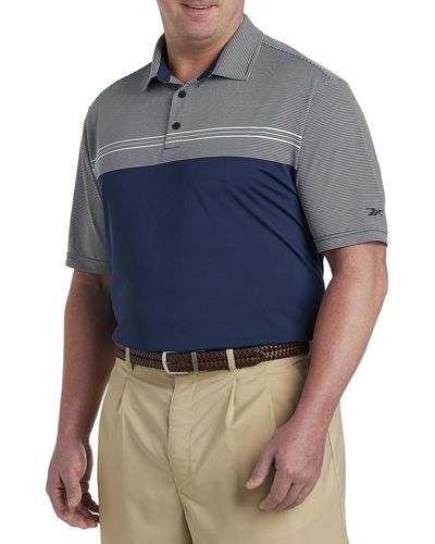 Reebok Big & Tall Speedwick Chest Stripe Polo Shirt - Blue