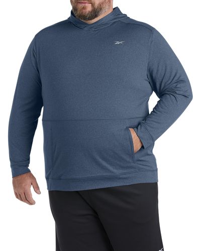 Reebok Big & Tall Speedwick Long-sleeve Hooded Tech Top - Blue