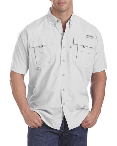 Columbia Big & Tall Pfg Bahama Ii Short-sleeve Sport Shirt - White