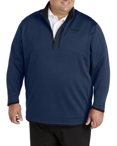 Reebok Big & Tall Golf 1 4-zip Fleece Pullover - Blue
