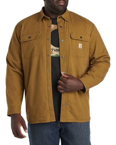 Carhartt Big & Tall Canvas Fleece-lined Shirt Jacket - Brown