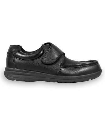 Nunn Bush Big & Tall Cam Moc Toe Velcro Strap Shoes - Black