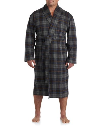 Majestic International Big & Tall A Touch Of Frost Robe - Black