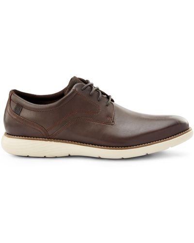 Rockport Big & Tall Plain Toe Lace-up Garett Oxford Shoes - Brown