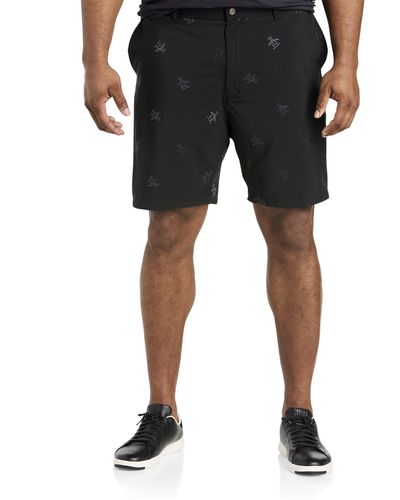 Original Penguin Big & Tall Space Dyed Embroidered Shorts - Black