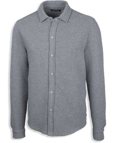 Cutter & Buck Big & Tall Cutter & Buck Coastal Shirt Jacket - Gray