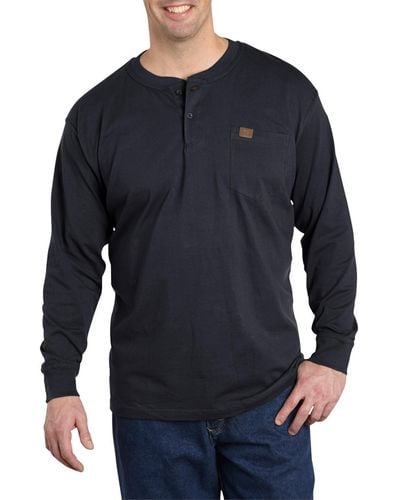 Wrangler Big & Tall Riggs Workwear By Long-sleeve Henley - Blue