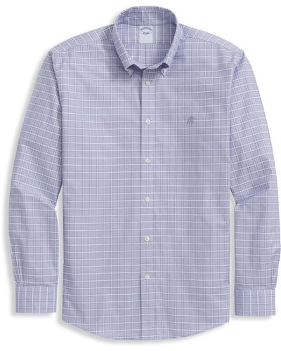 Brooks Brothers Big & Tall Non-iron Multi Check Sport Shirt - Blue