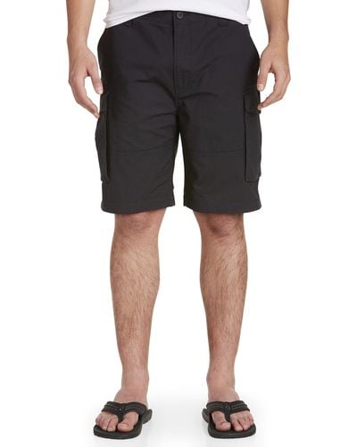 Nautica Big & Tall Stretch Ripstop Cotton Cargo Shorts - Black