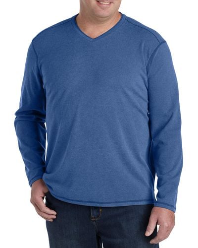 Tommy Bahama Big & Tall Morro Bay V-neck Long-sleeve T-shirt - Blue
