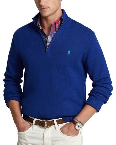 Polo Ralph Lauren Big & Tall 1 4-zip Sweater - Blue