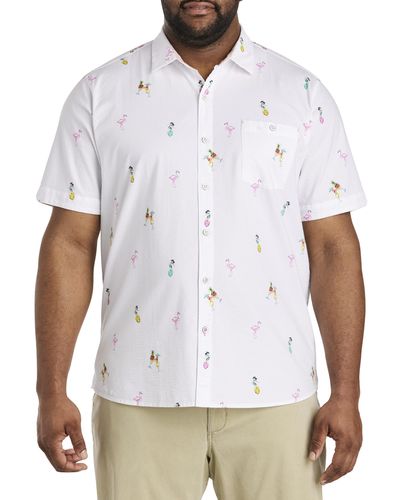 Tommy Bahama Big & Tall Nova Wave Flocktail Sport Shirt - White