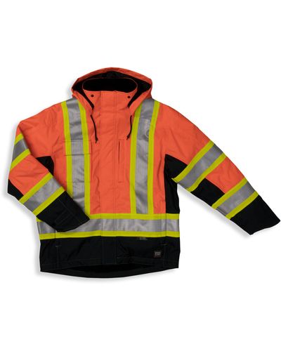 Tough Duck Big & Tall Fleece-lined Safety Jacket - Red