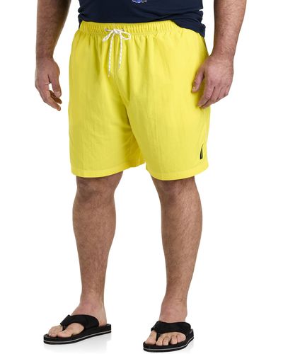 Nautica Big & Tall Solid Swim Trunks - Yellow