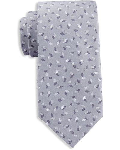 Michael Kors Big & Tall Printed Novelty Silk Tie - Gray