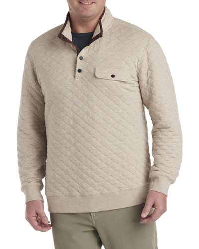 Faherty Big & Tall Epic Quilted Fleece Pullover - Natural