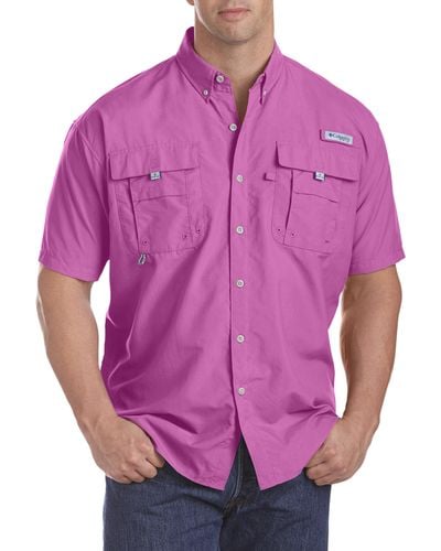 Columbia Big & Tall Pfg Bahama Ii Short-sleeve Sport Shirt - Purple