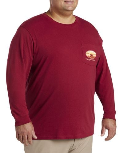 Vineyard Vines Big & Tall Sunset Dog Long-sleeve T-shirt - Red