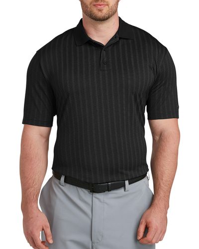 Reebok Big & Tall Golf Speedwick Stripe Polo Shirt - Black