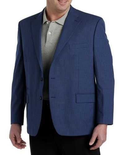 Michael Kors Big & Tall Houndstooth Sport Coat - Blue