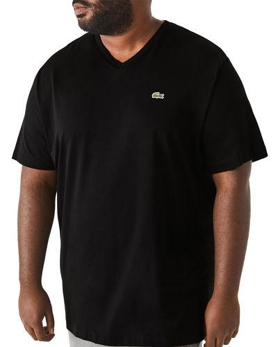 Lacoste Big & Tall Jersey V-neck T-shirt - Black