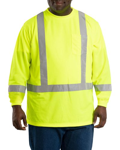 Bernè Big & Tall Hi-visibility Performance Long-sleeve T-shirt - Yellow