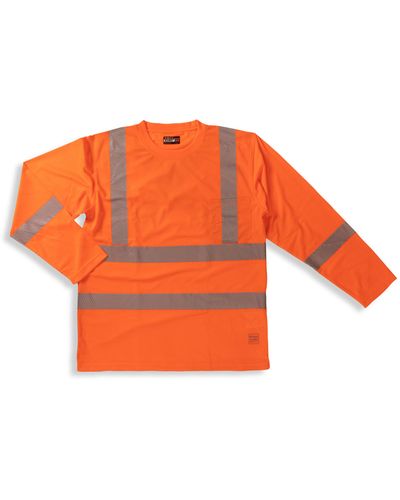 Tough Duck Big & Tall Long-sleeve Safety Pocket T-shirt - Orange