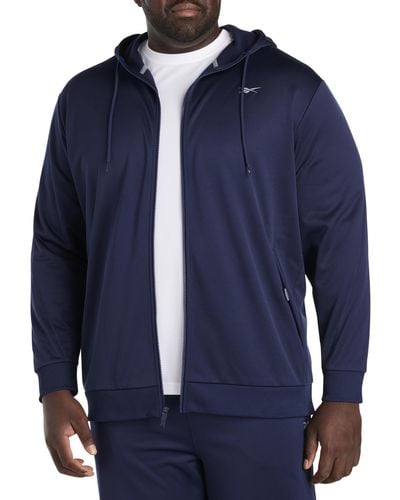 Reebok Big & Tall Performance Fleece Full-zip Hoodie - Blue