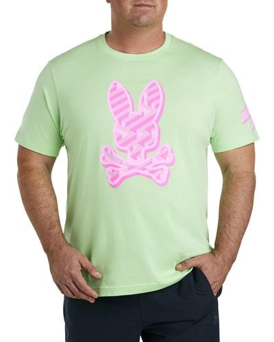 Psycho Bunny Big & Tall Pisani Bunny Graphic Tee - Green