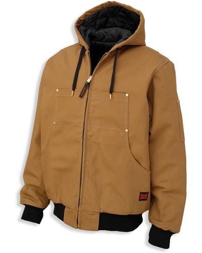 Tough Duck Big & Tall Hooded Bomber Jacket - Brown